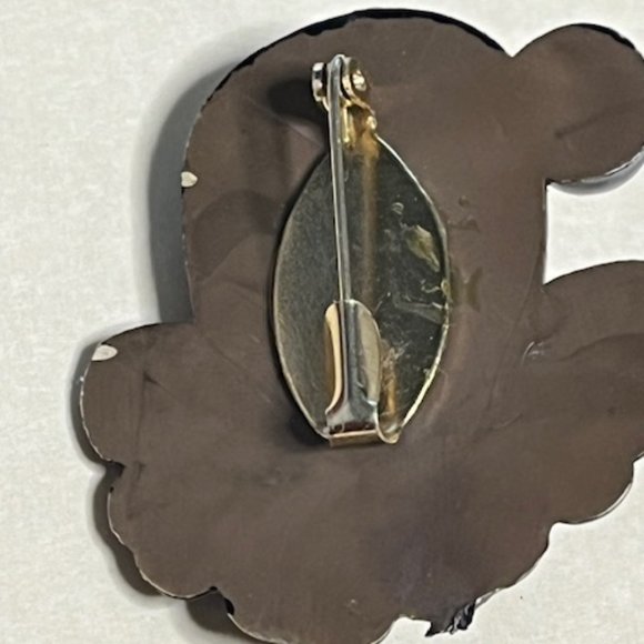 VTG RARE Hand Painted French Character of Pantomime Pierrot Brooch Pin 2" - Picture 8 of 8